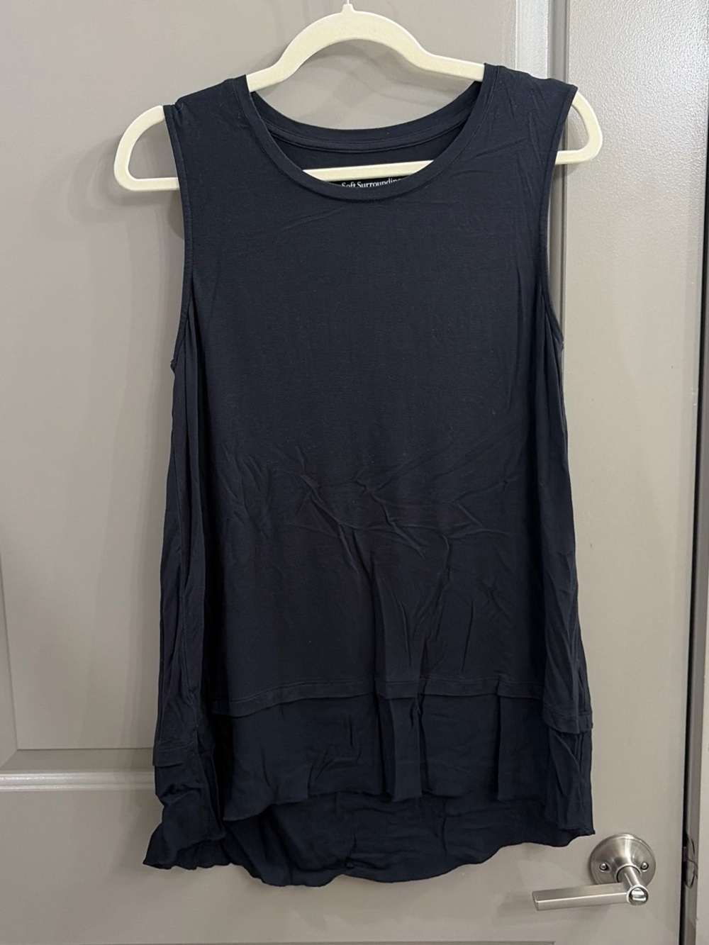 Soft Surroundings Black Layered Sleeveless Tank Top